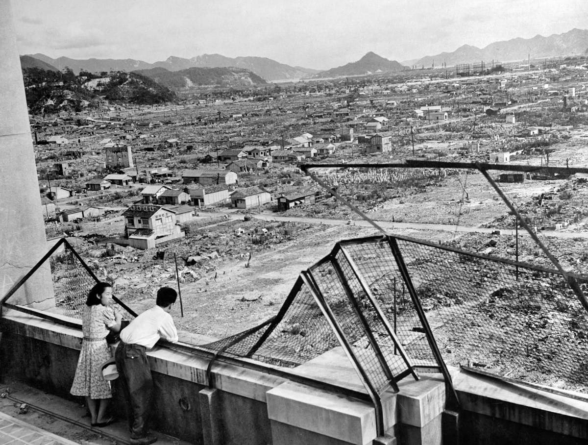 Cette image de 1948 montre la ville d'Hiroshima dévastée trois ans après le premier bombardement atomique.