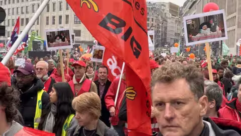 Les syndicats s'attendaient à ce que plus de 100 000 Belges se joignent à la manifestation de Bruxelles.