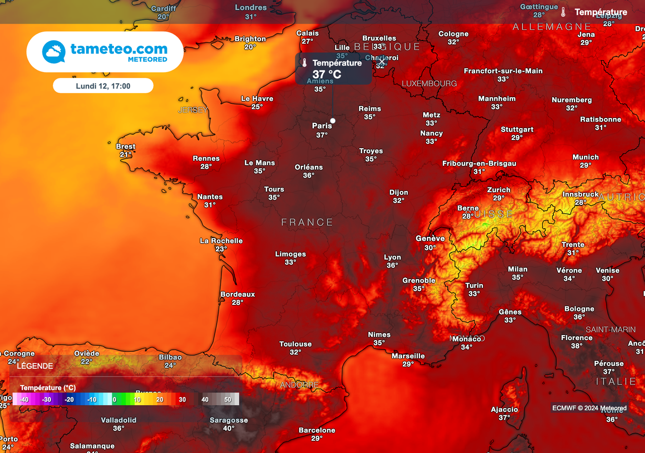 Vague de chaleur intense en France